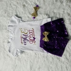 Eight and Great Birthday Outfit with Headband